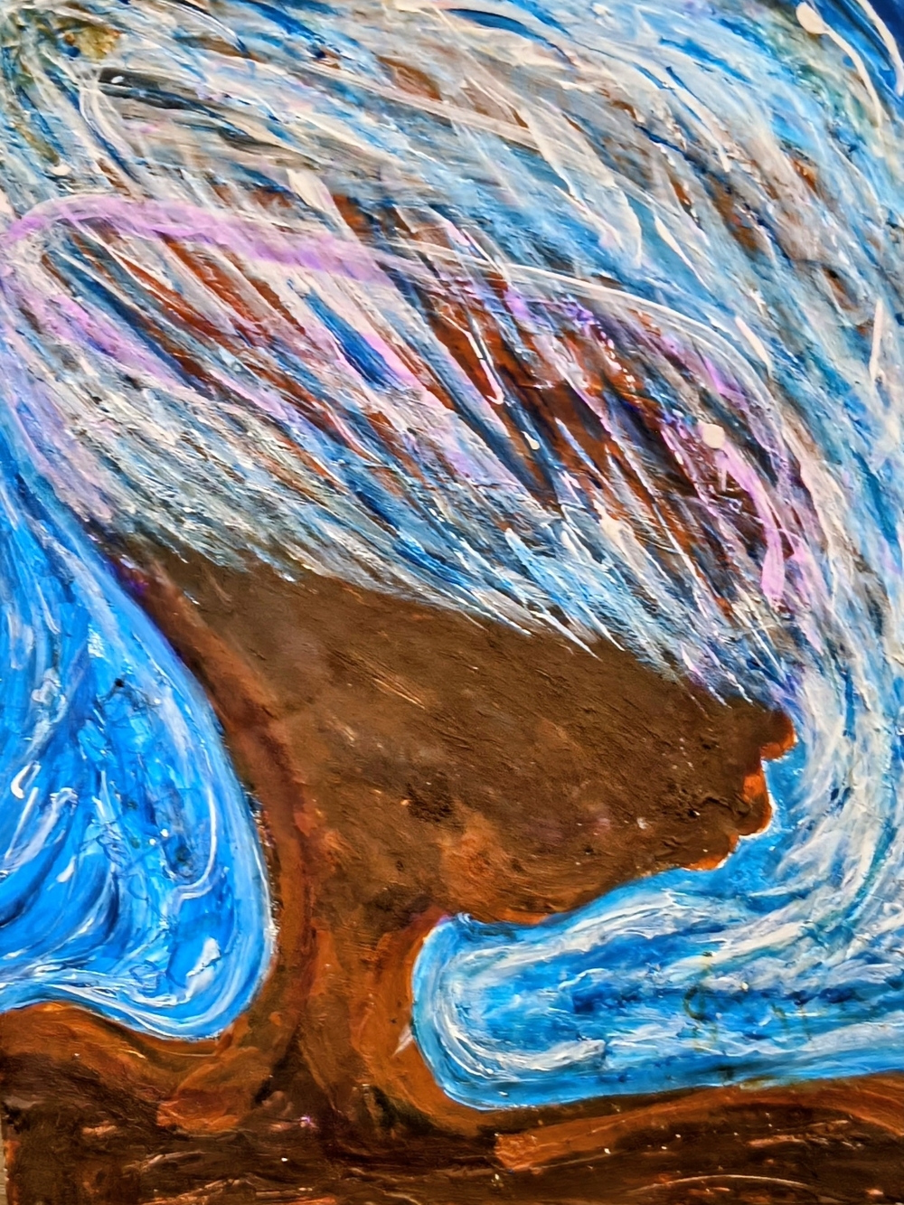 Abstract Blue & Brown Painting